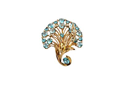 Eisenberg, Grande spilla in argento sterling dorato a forma di mazzo di fiori