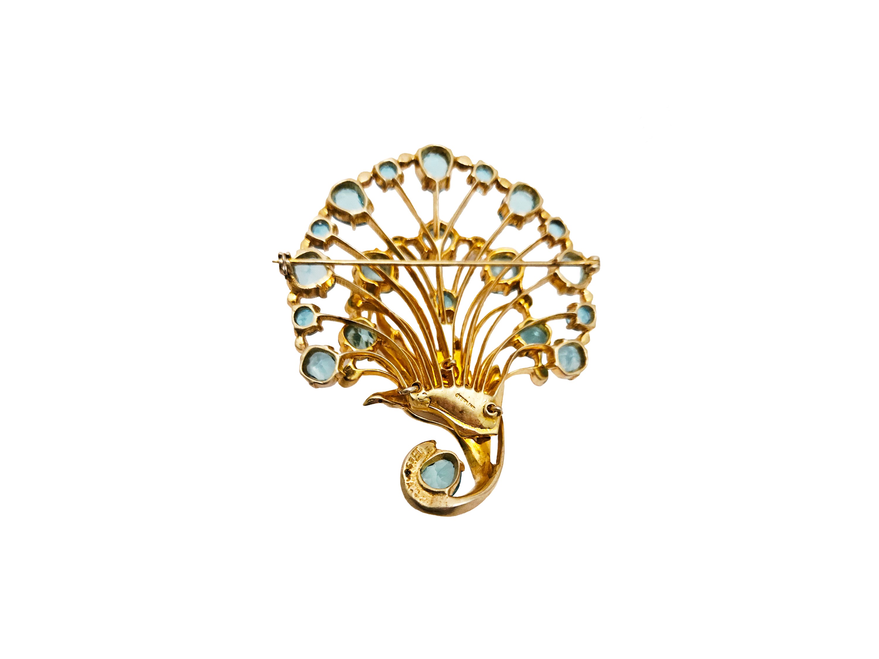 Eisenberg, Grande spilla in argento sterling dorato a forma di mazzo di fiori