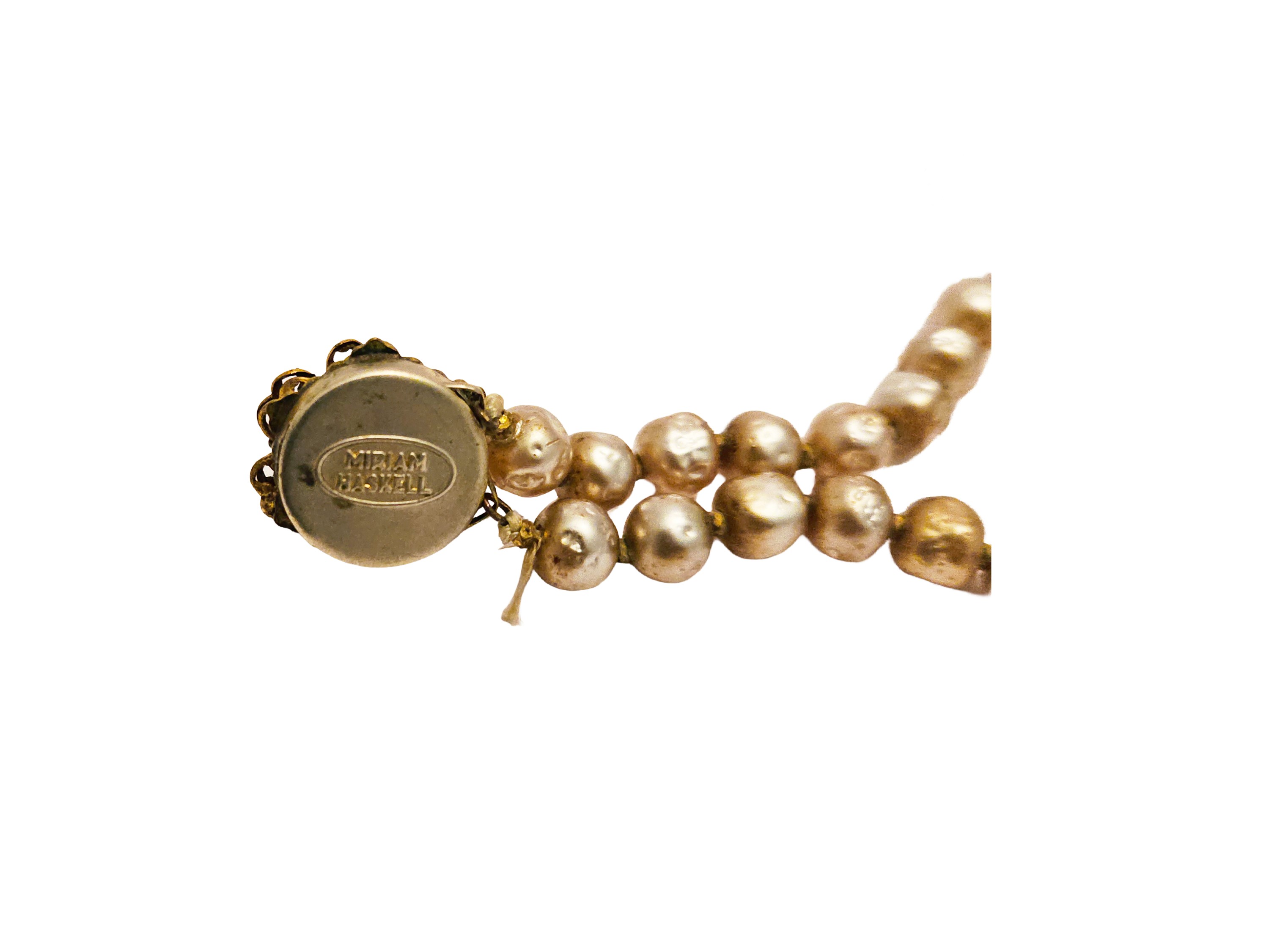 Miriam Haskell, Collana a due fili di perle barocche con pendente centrale