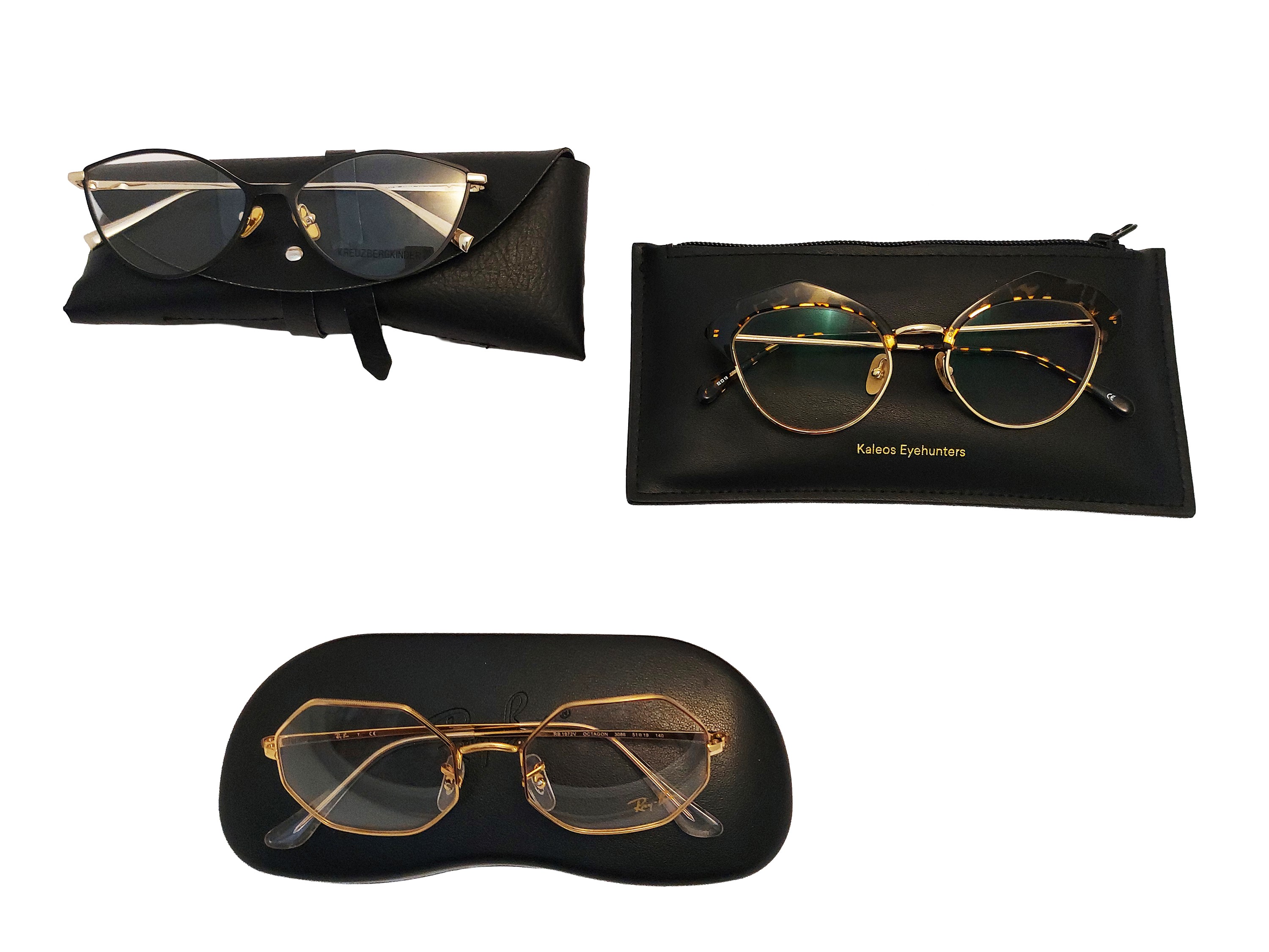 Ray-Ban e altre montature, Tre paia di occhiali con lenti graduate