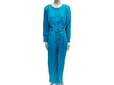 YSL, Tuta in cotone turchese con cintura