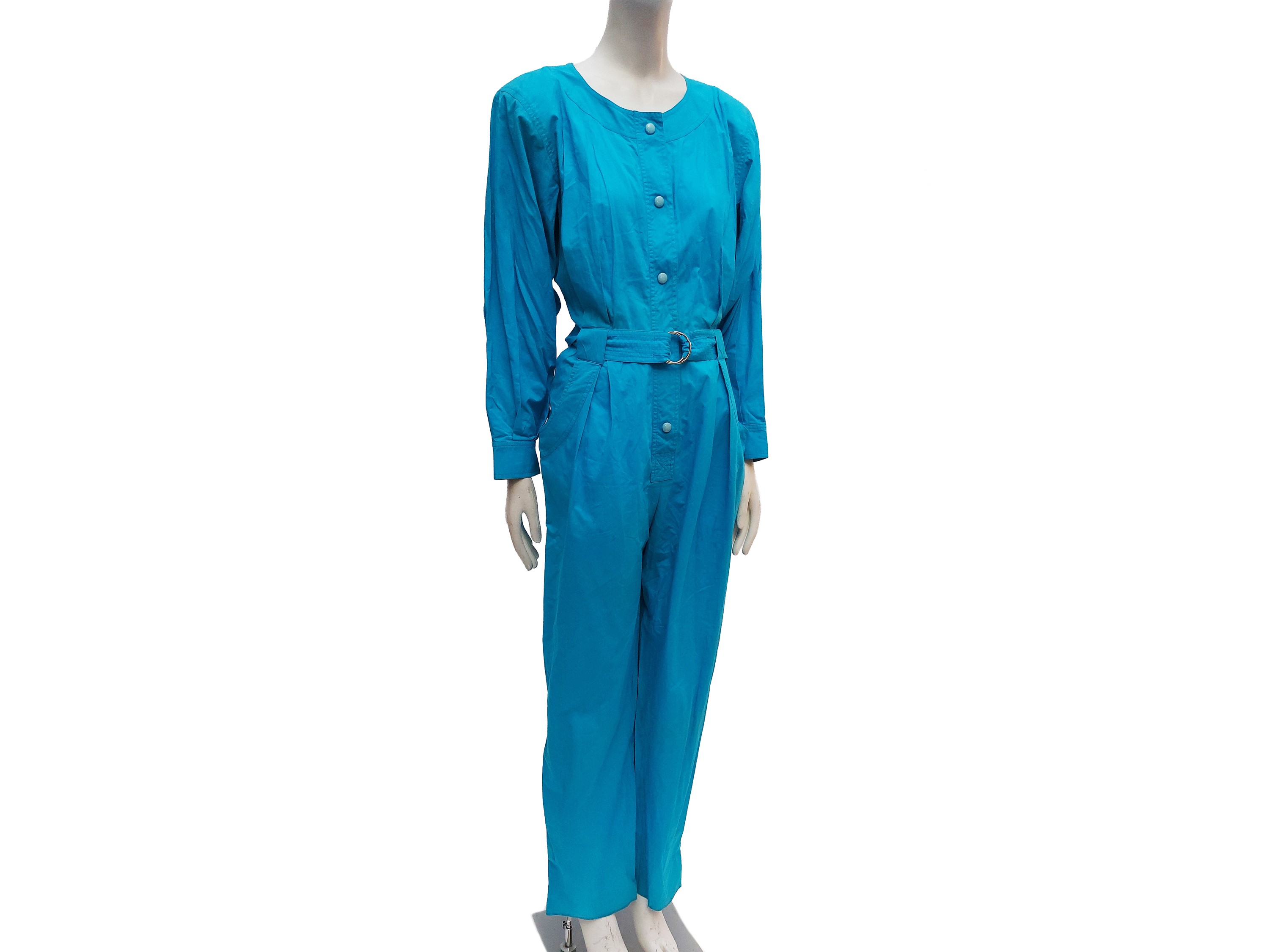 YSL, Tuta in cotone turchese con cintura