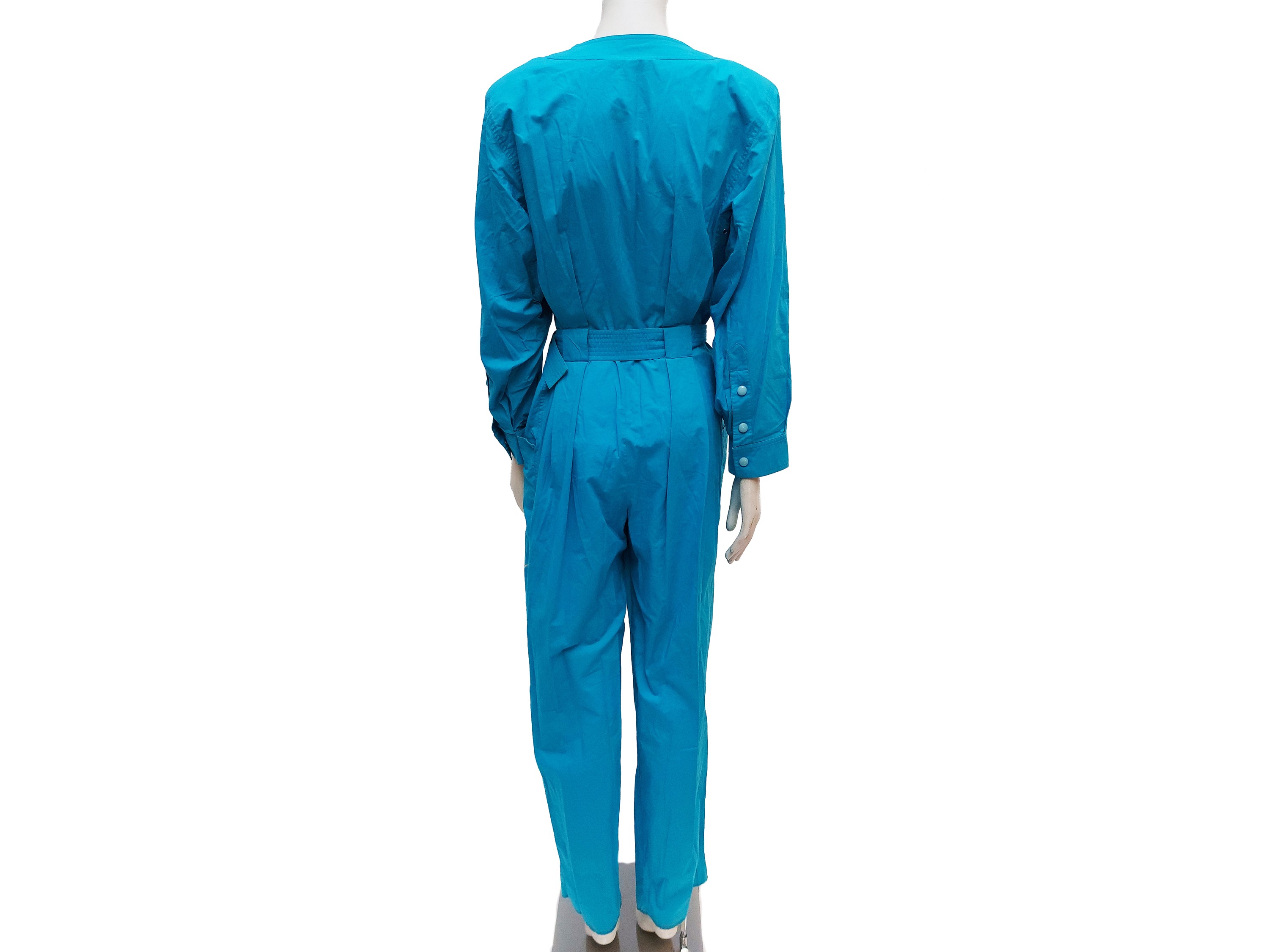 YSL, Tuta in cotone turchese con cintura