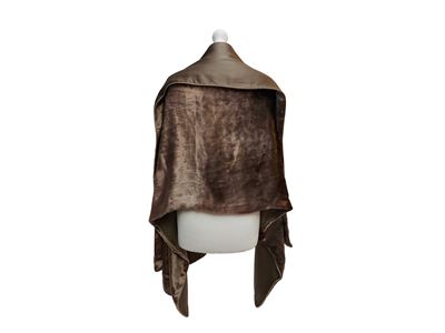 Giorgio Armani, Stola double face in seta, rayon e viscosa taupe