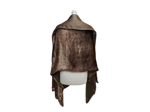 Giorgio Armani - Stola in seta, rayon e viscosa taupe