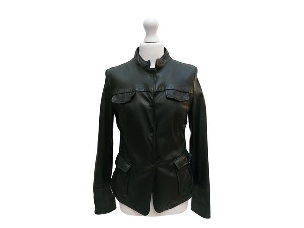 Emporio Armani - Giacca in pelle verde