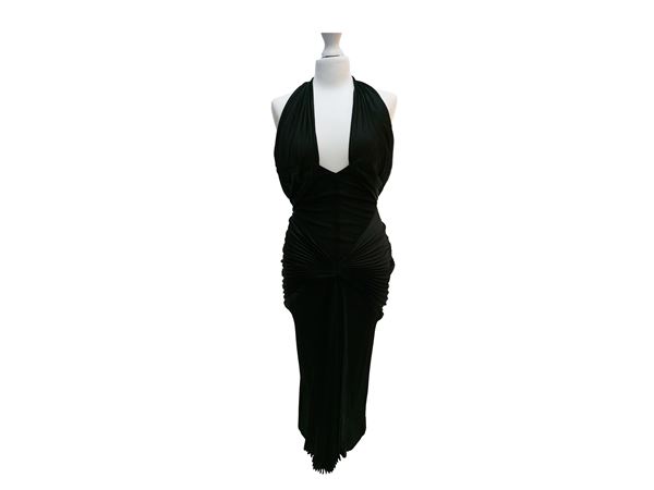 Thierry Mugler - Stardust evening dress in black silk