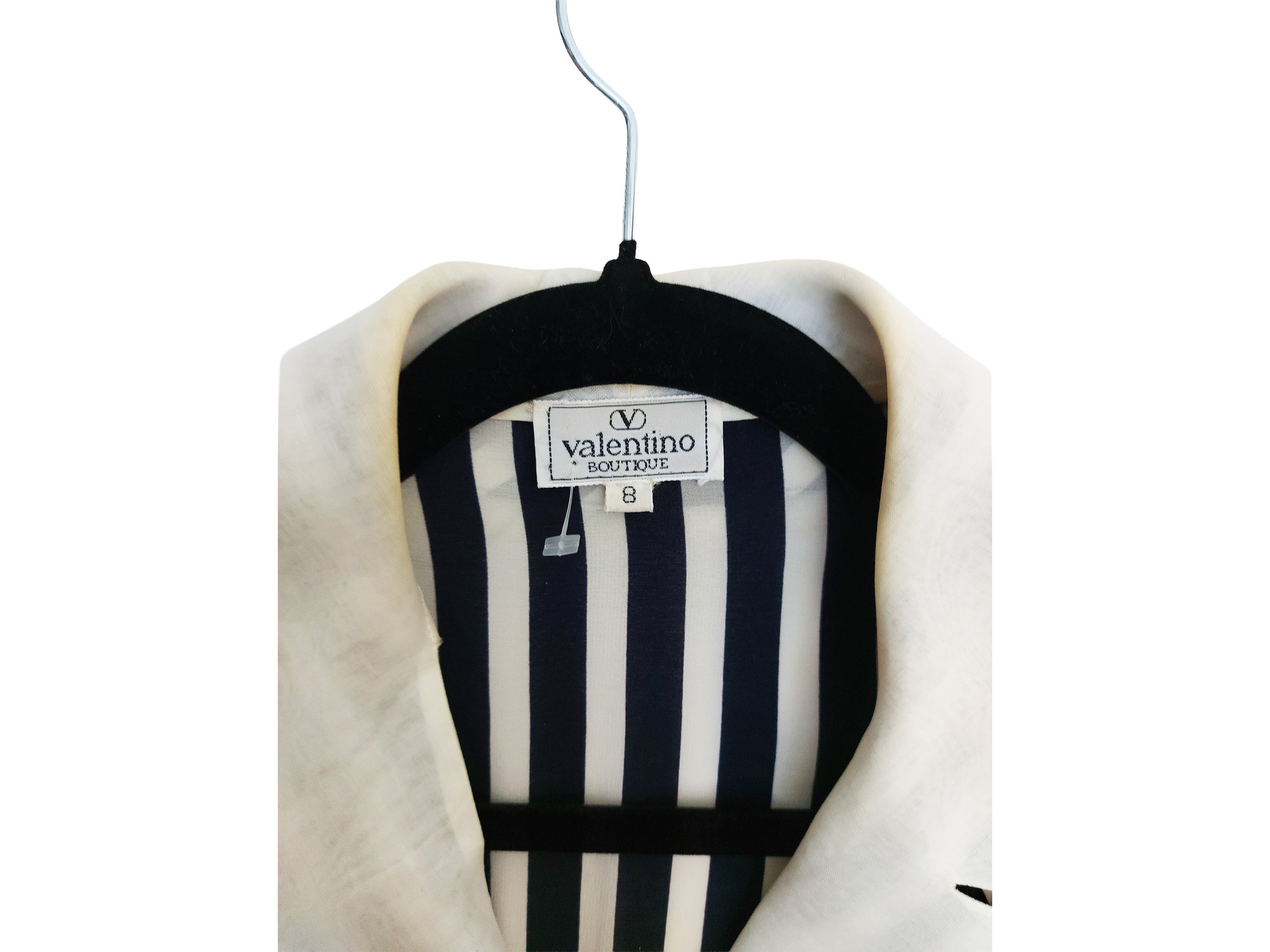 Valentino - Chemisier in Seta a Righe Bianche e Blu