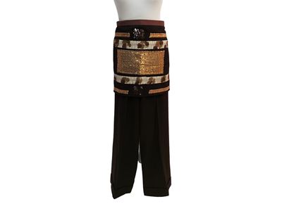 Antonio Marras - Pantaloni Palazzo Gessati Marroni in Lana e Viscosa