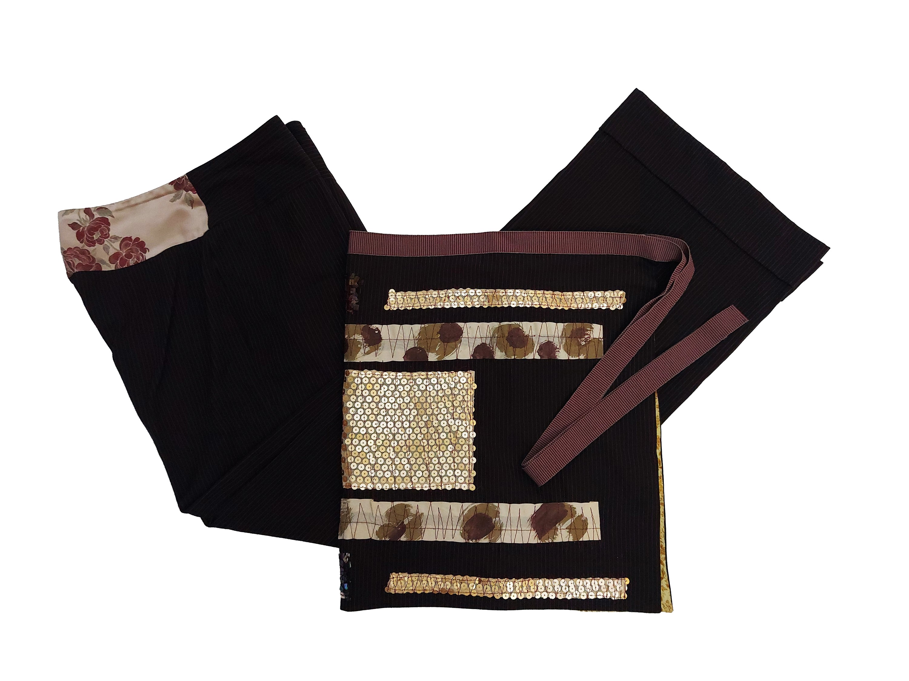 Antonio Marras - Pantaloni Palazzo Gessati Marroni in Lana e Viscosa