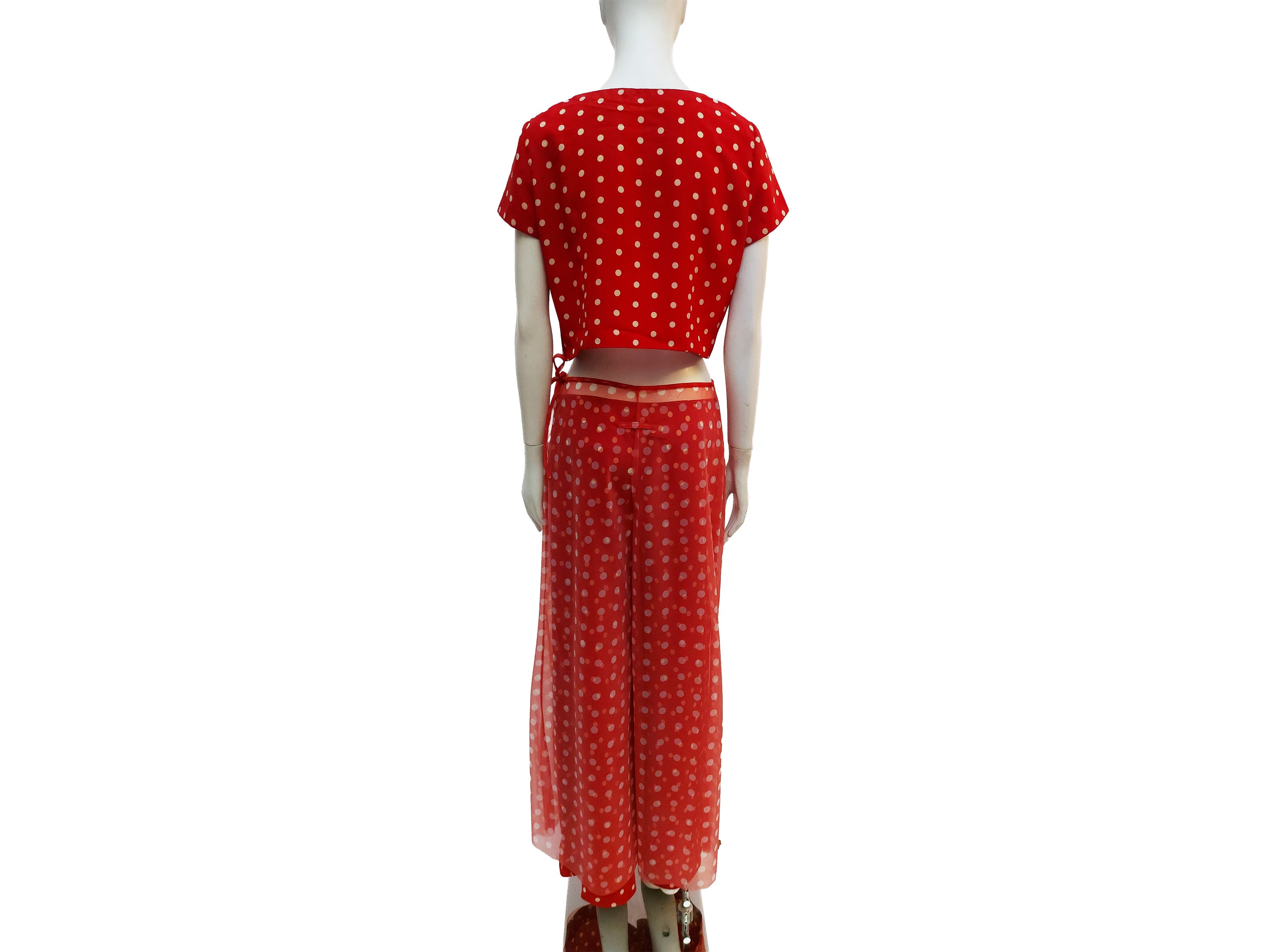 Completo Sartoriale Rosso a Pois Bianchi
