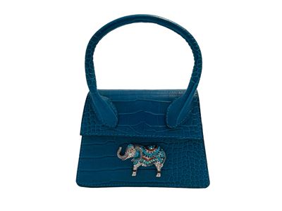 Mini borsa in pelle ecologica turchese, stampa cocco