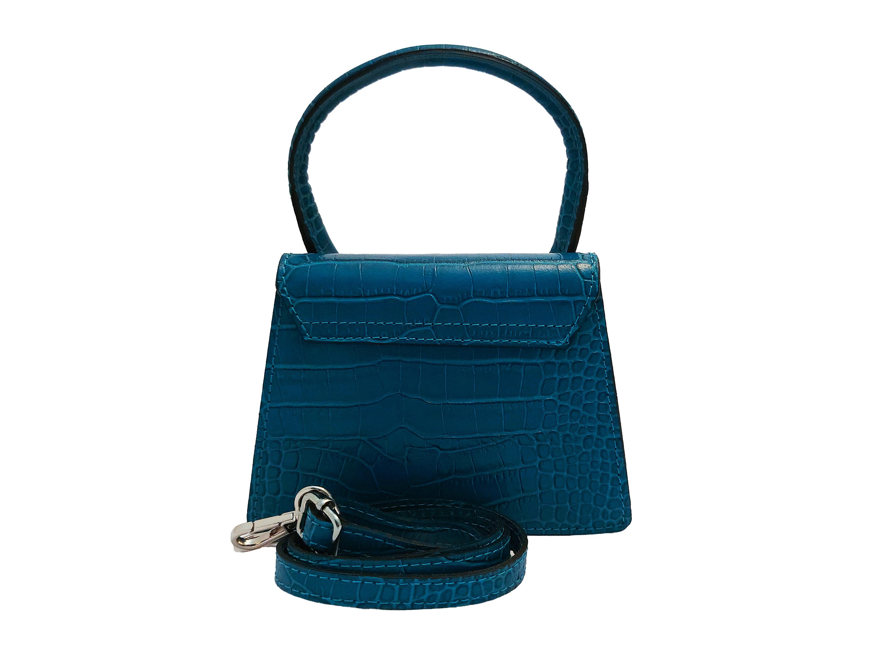 Mini borsa in pelle ecologica turchese, stampa cocco