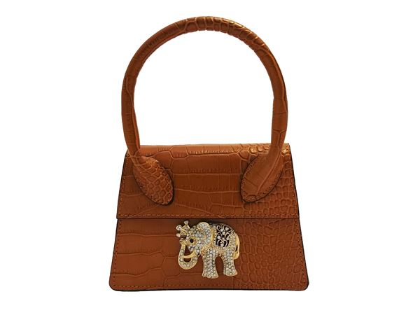 Mini borsa in pelle ecologica beige stampa cocco