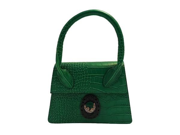 Mini borsa in pelle ecologica verde stampa cocco