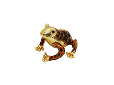 Scatolina portagioie a forma di rana, h 4 x 7 x 7 cm