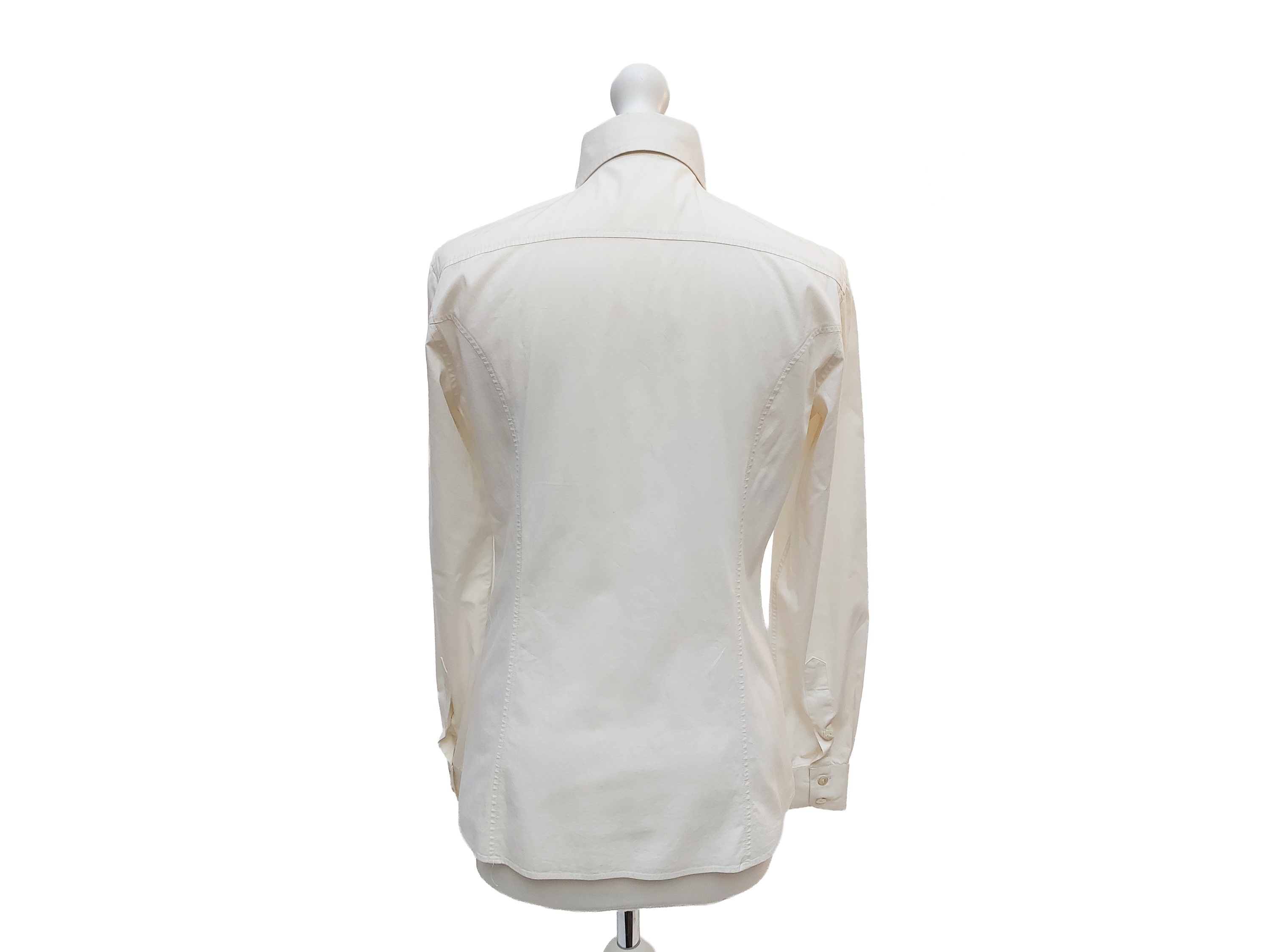 D&G, Camicia bianca in cotone con rouches e maniche lunghe