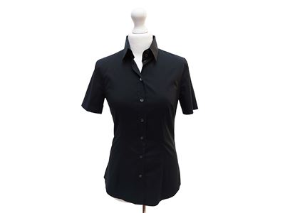 D&G, Camicia in cotone grigio piombo a maniche corte, modello avvitato (taglia 44)