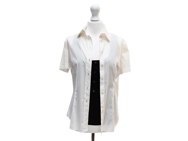 D&G - Camicia bianca in cotone e canotta nera