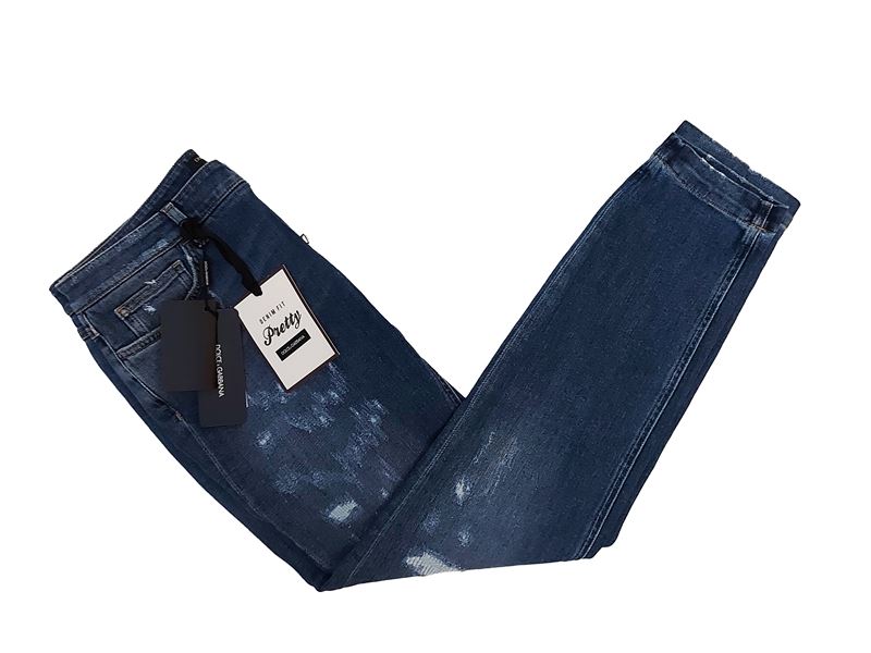 D&G, Jeans slim-fit in denim strappati (tg 44)