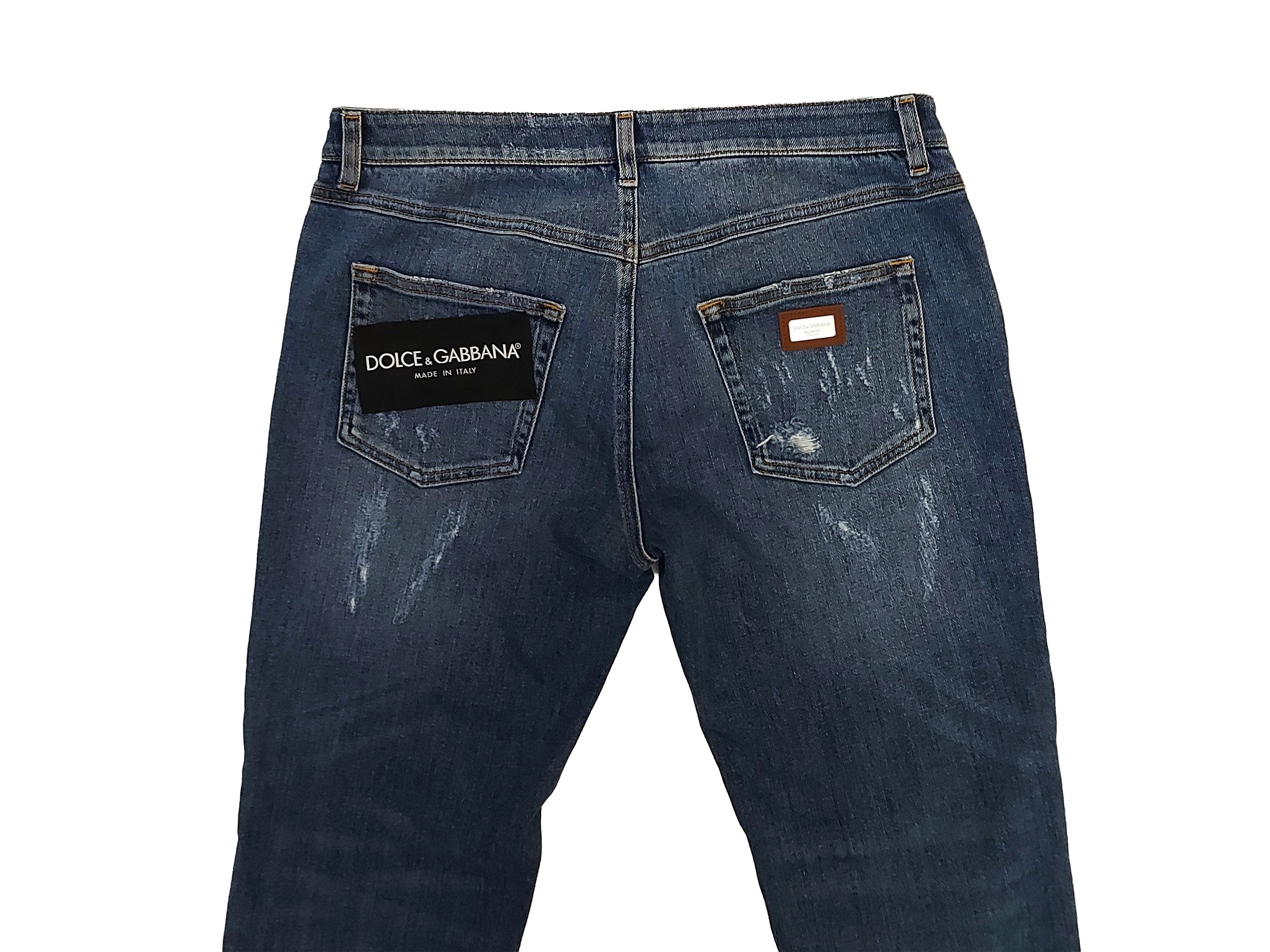 D&G, Jeans slim-fit in denim strappati (tg 44)