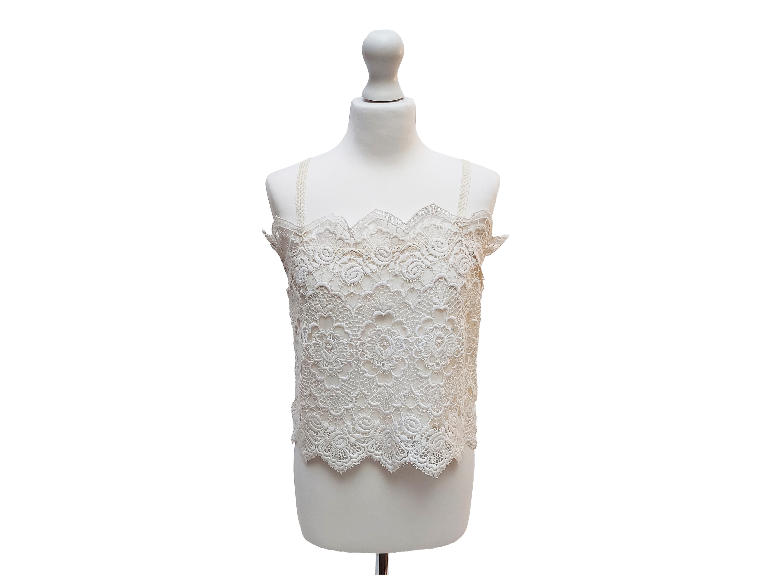Argento vivo, Bustier fantasia in toni turchese e pizzo bianco (tg 44/2)