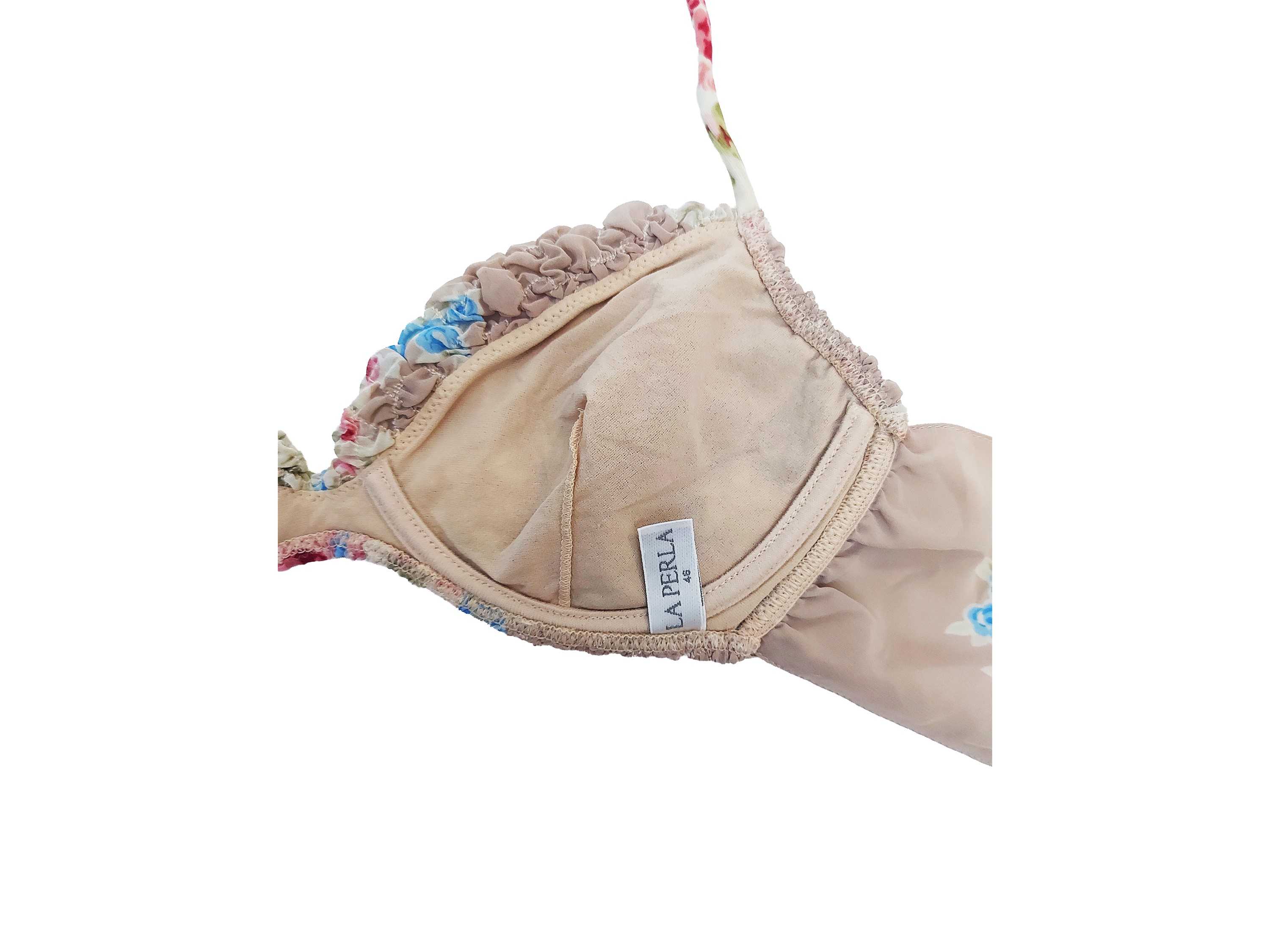 La Perla, Bikini a fantasia floreale su fondo beige (tg 46)