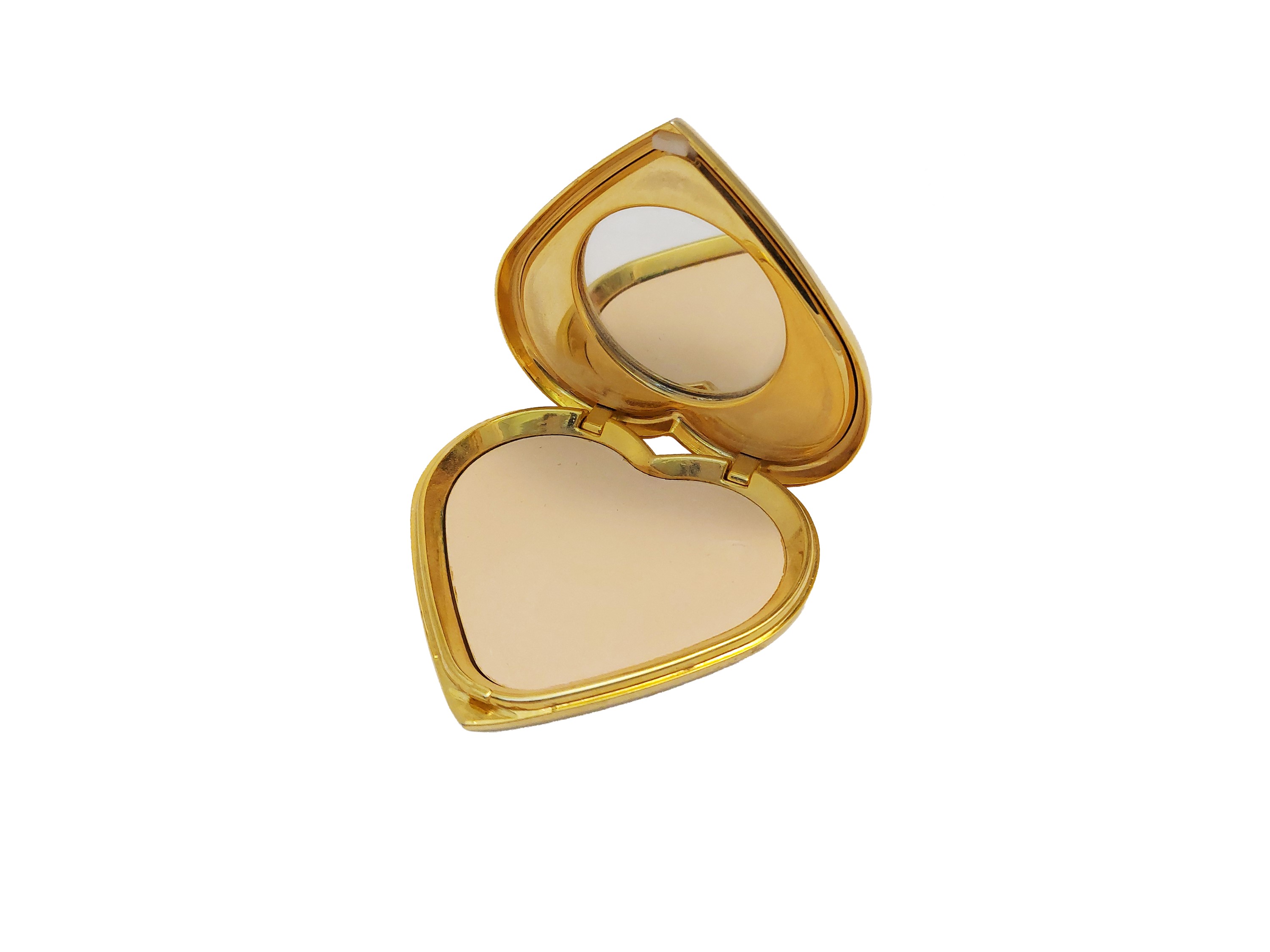 YSL, Portacipria gioiello a forma di cuore in metallo golden tone con strass