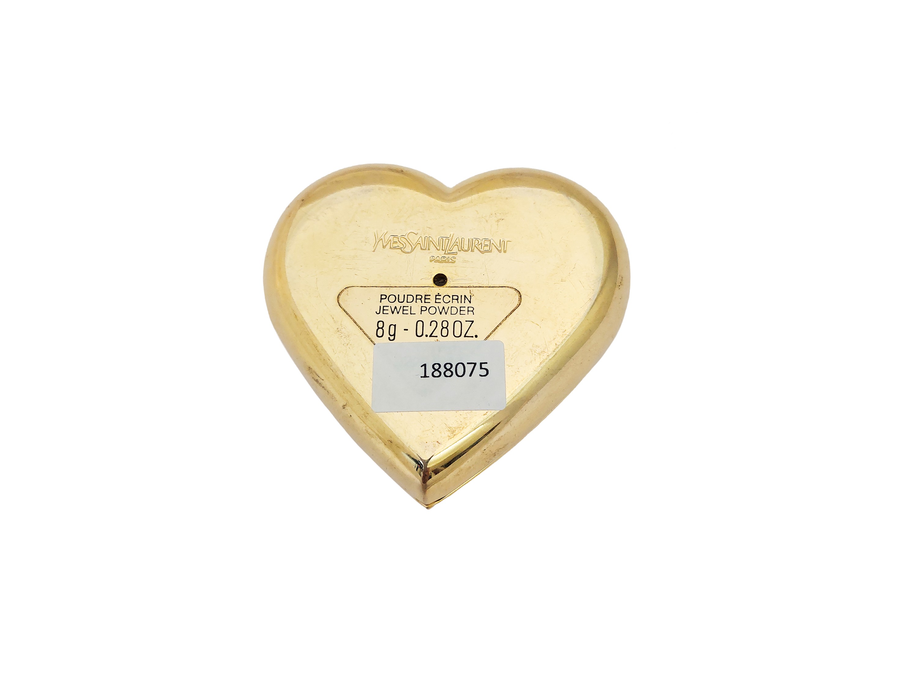 YSL, Portacipria gioiello a forma di cuore in metallo golden tone con strass