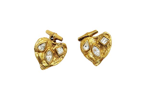 YSL - Gemelli in ottone dorato