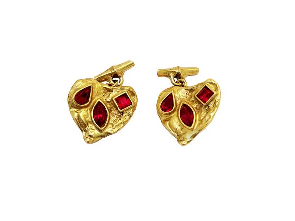 YSL - Golden brass cufflinks