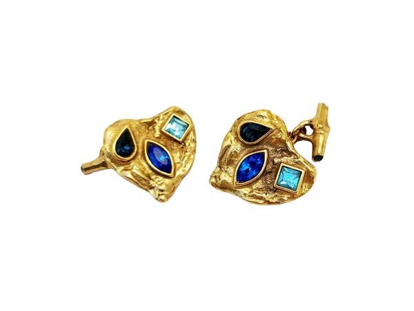 YSL - Golden brass cufflinks