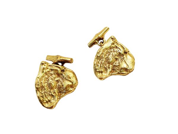 YSL - Gemelli in ottone dorato