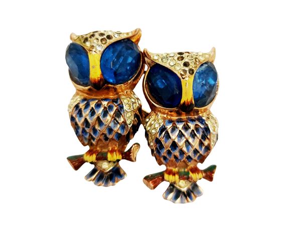 Coro Craft - Sterling silver "Hoots" duet brooch, 1944