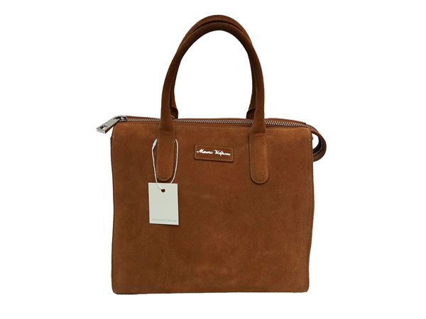 Mauro Volponi - Borsa in suede color tabacco