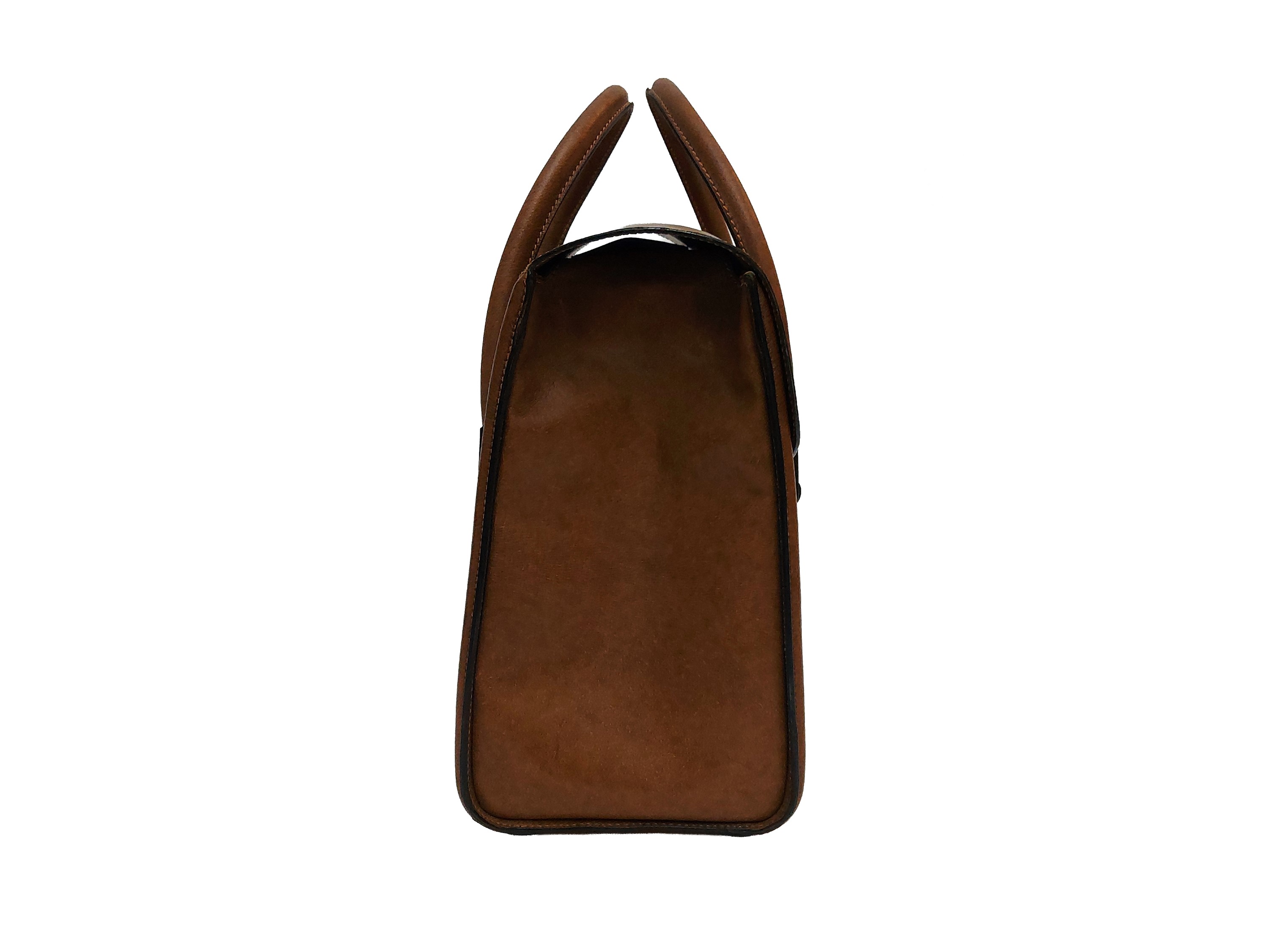 Tammaro De Marinis, Borsa da uomo in pelle color cuoio con iniziali e fibbia in ottone
