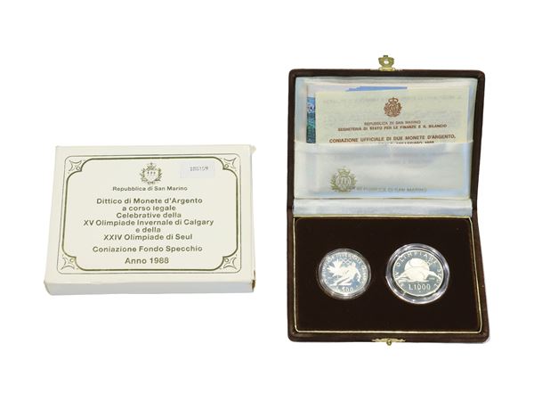 San Marino 1988, Diptych of Proof silver coins