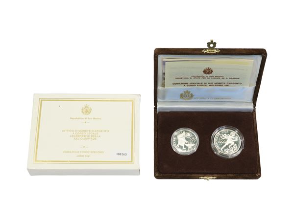 San Marino 1991, Diptych of Proof silver coins