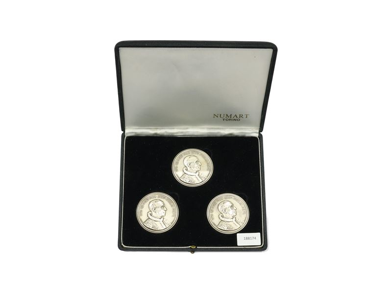 Papa Pio XII, Anno Jubilaei MCML – Vaticano 1950, tre medaglie in argento 800/1000