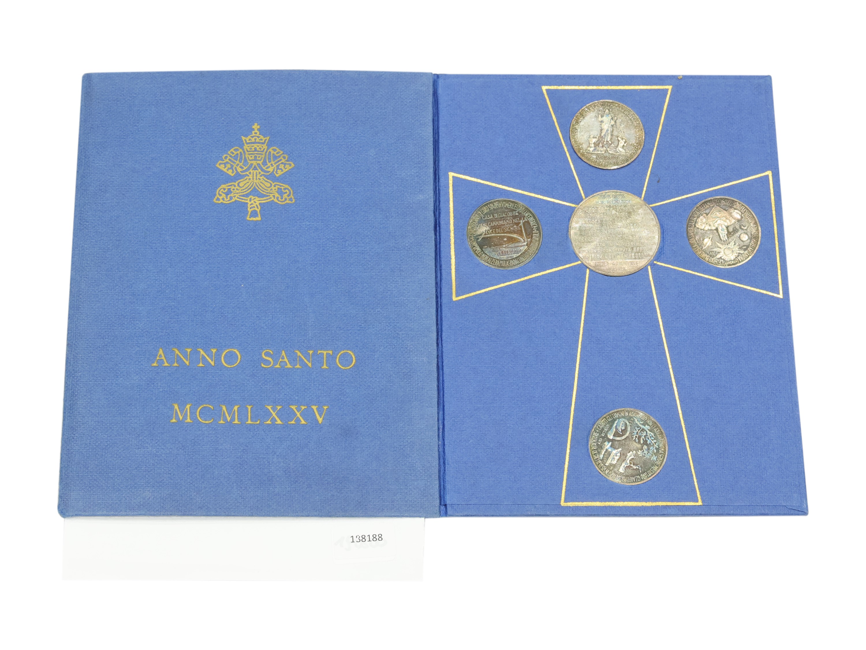 Vaticano, Set di 5 medaglie per l’Anno Santo MCMLXXV (1975), argento 986/1000, fondo a specchio p...