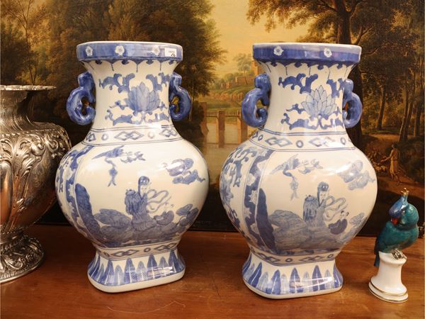 Pair of decorative porcelain vases