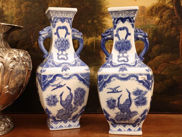 Pair of decorative porcelain vases