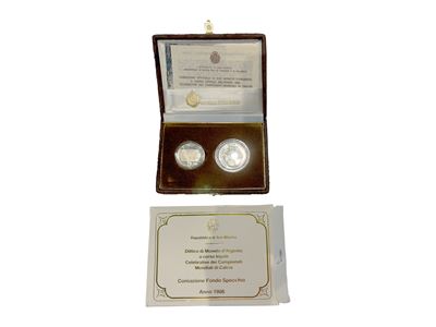 San Marino 1986, Dittico di Monete in Argento, Corso Legale, Proof