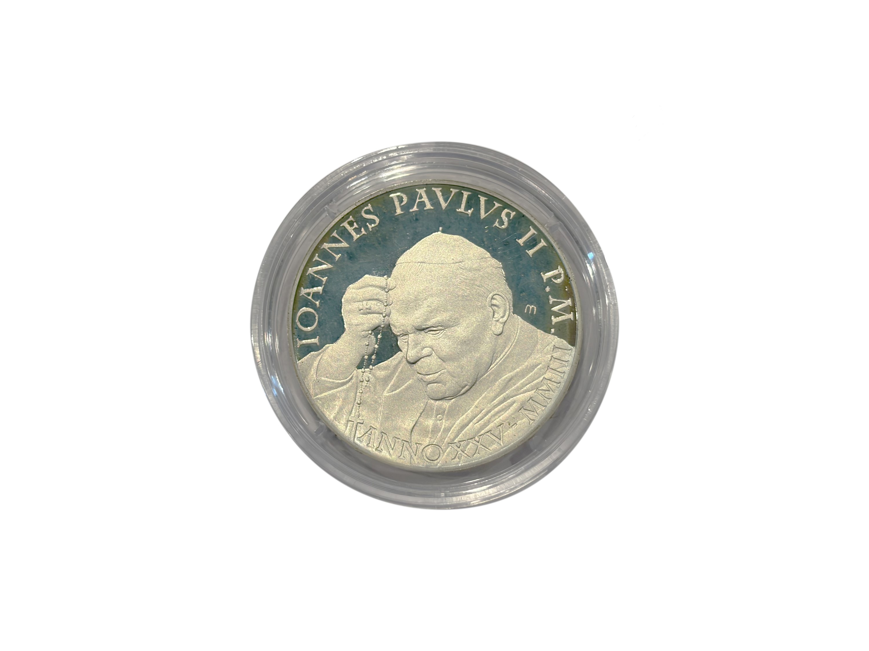 Vaticano 2003, Moneta celebrativa del XXV Anno di Pontificato (Giovanni Paolo II), argento 925, P...