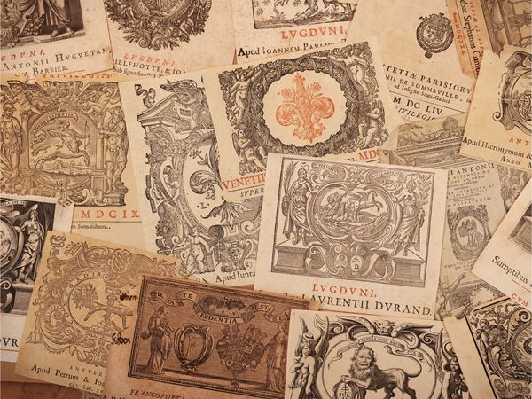 Miscellanea di ritagli di marche editoriali antiche