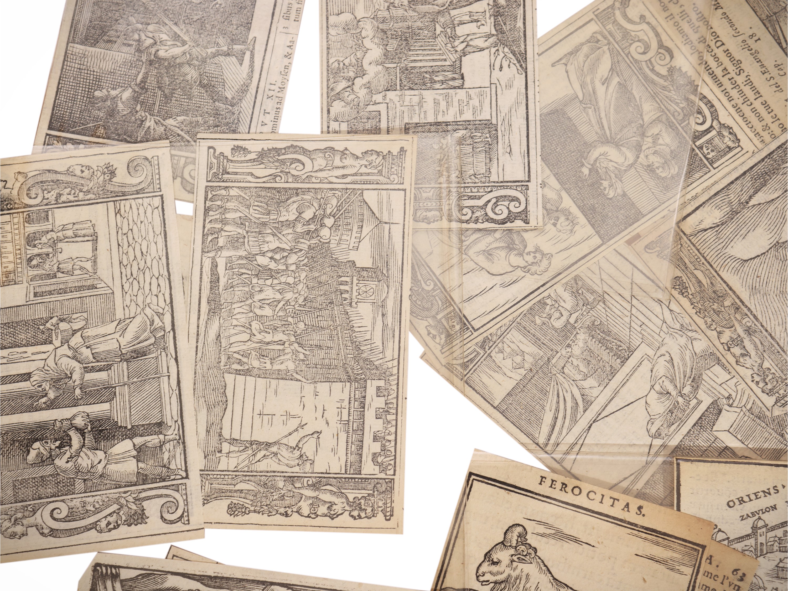 Raccolta di vignette xilografiche bibliche, ritagli da volumi cinquecenteschi e seicenteschi