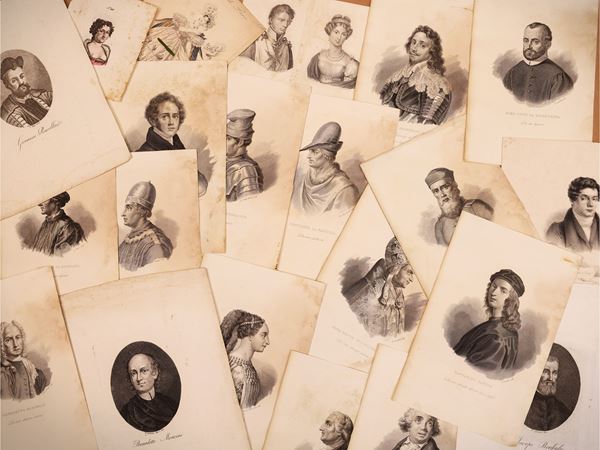 Raccolta di incisioni raffiguranti personaggi illustri