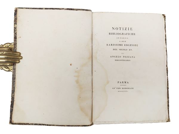 Notizie bibliografiche intorno a due rarissime edizioni del secolo XV di Angelo Pezzana