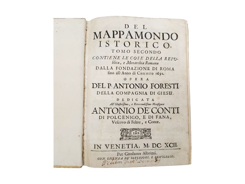 Antonio Foresti - Del mappamondo istorico. Tomo secondo