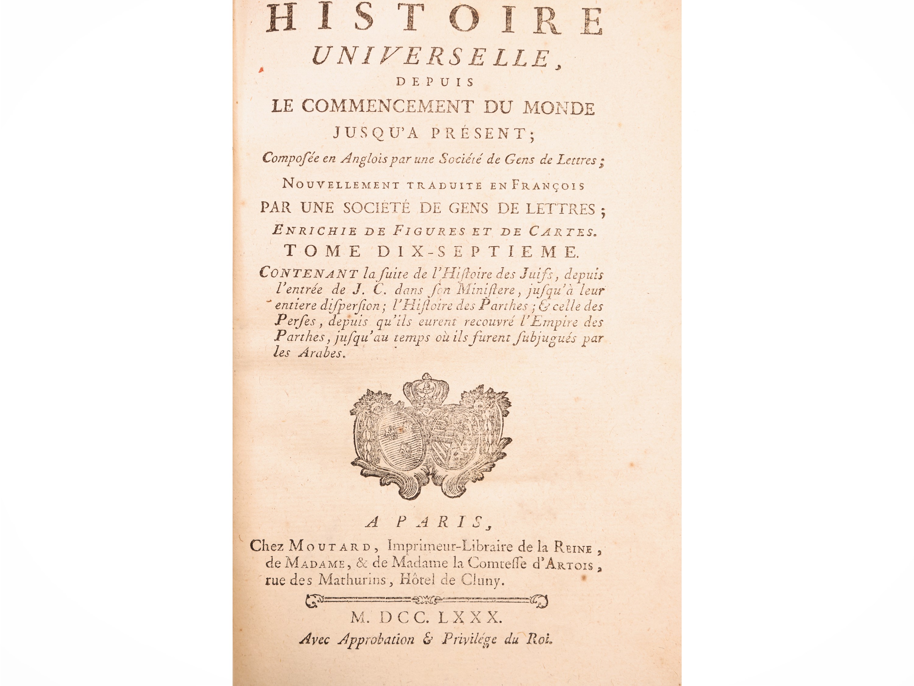 Histoire universelle, depuis le commencement du monde jusqu’a présent, volumi I–XXXIX (39 di 125)...